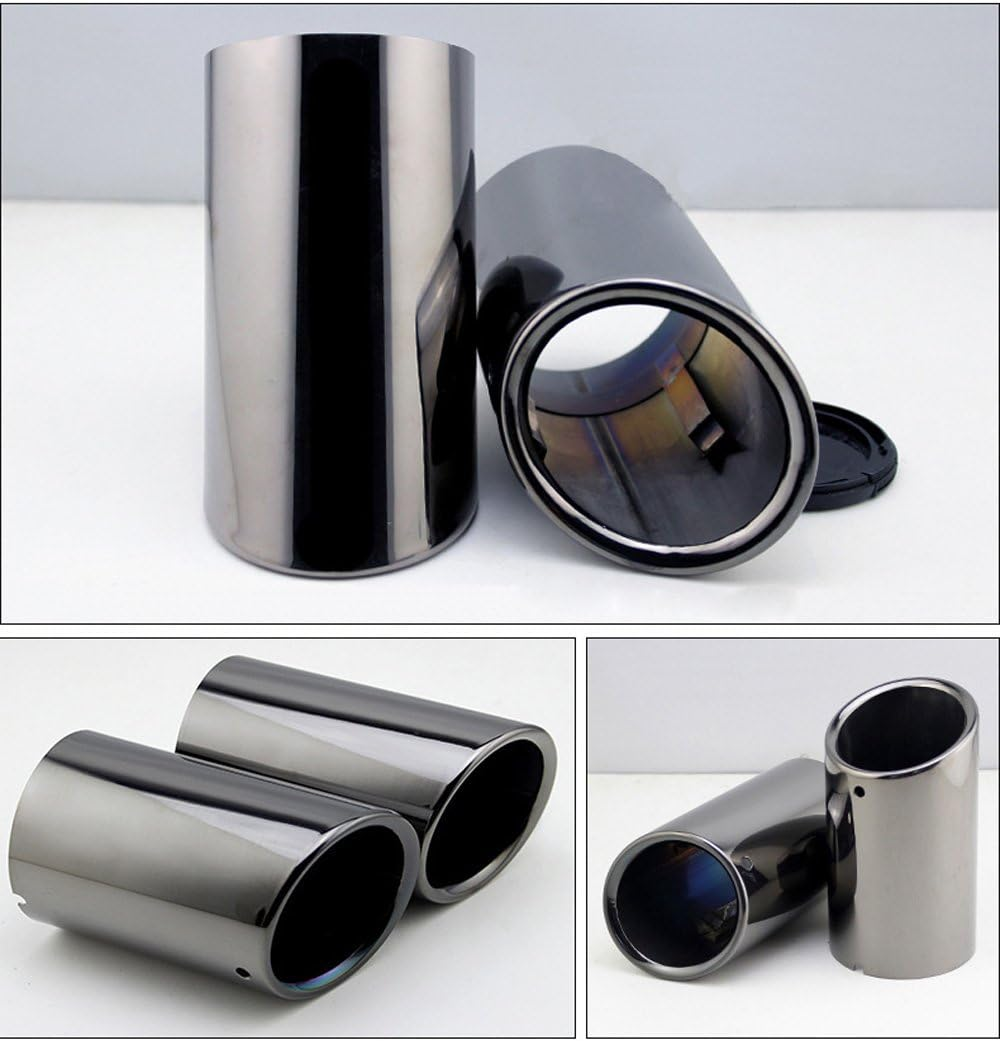 Dsycar Chrome Plating Stainless Steel Car Exhaust Muffler Tip Pipes Covers for Audi A1 Q3 A4L Q5 A3 TT Black image number 3