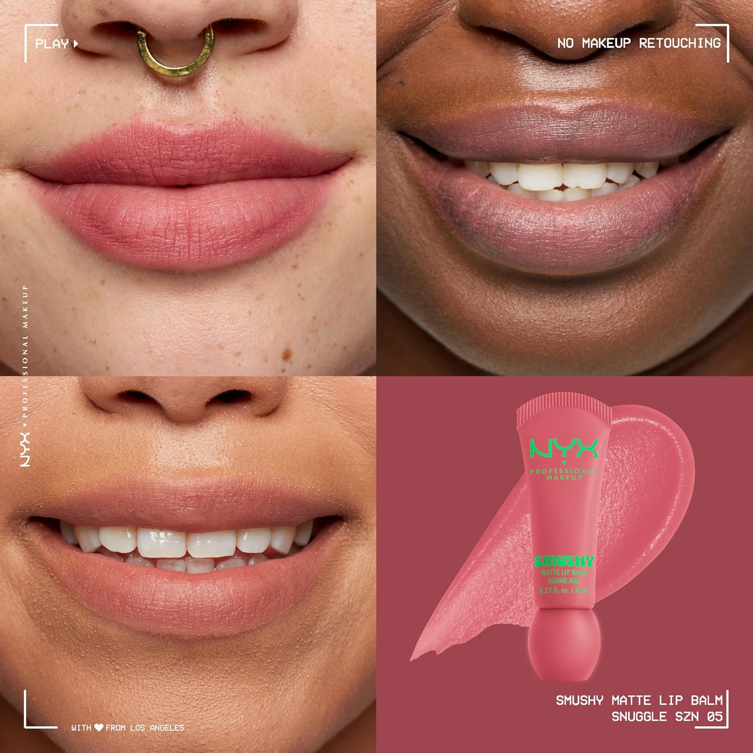 NYX Professional Makeup Smushy Matte Lip Balm, 8 Ml, Snuggle SZN