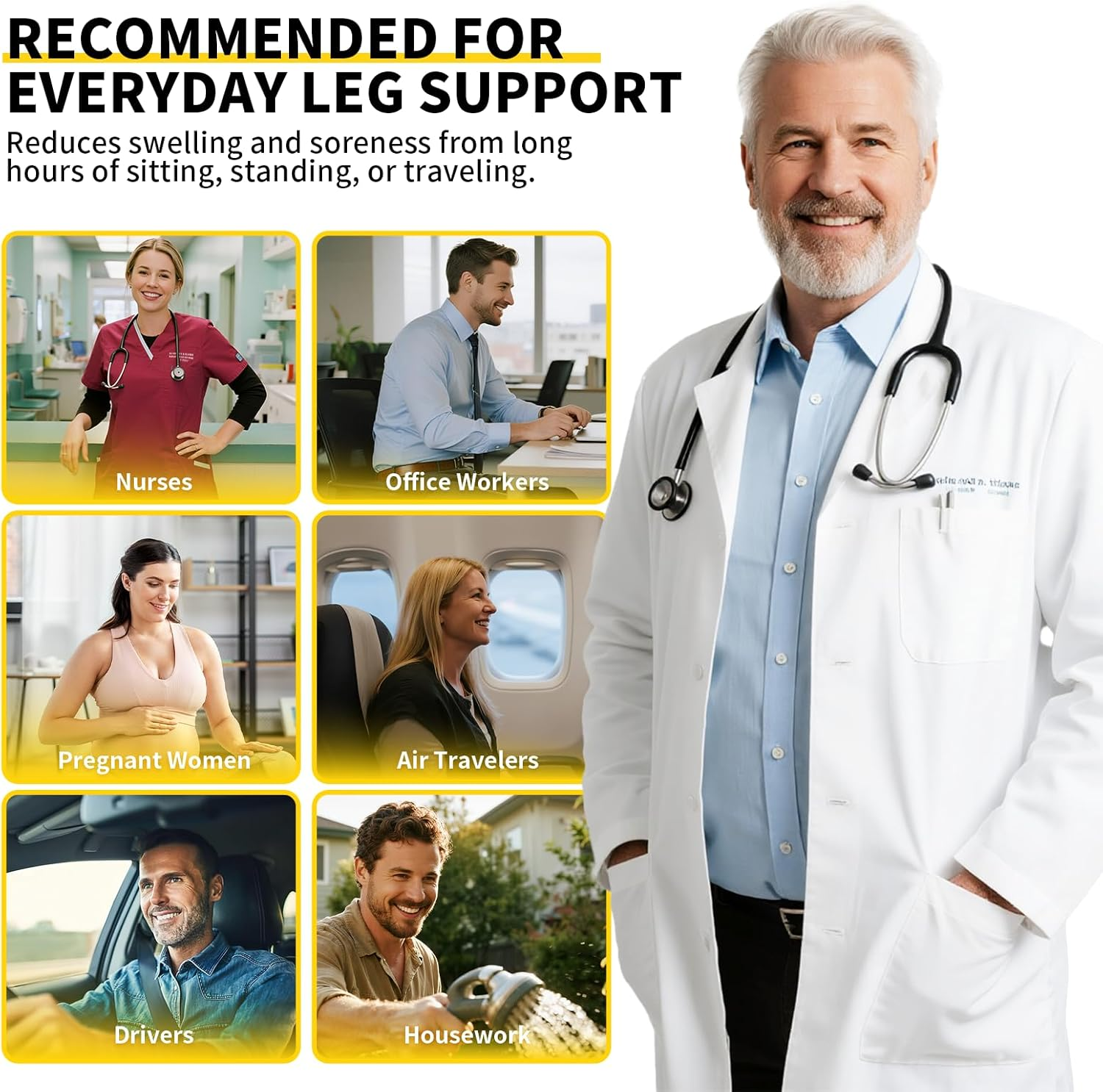 CAMBIVO 3 Pairs Calf Compression Sleeve (20-30 Mmhg) for Men and Women，Lower Leg Compression Sleeve for Running, Shin Splint, Calf Cramps, Varicose Veins, Swelling image number 4