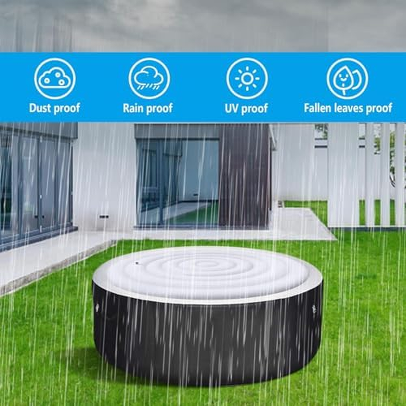 4.5 Ft Inflatable Hot Tub Cover, Foldable Energy Saving Lid for round Hot Tubs, Portable Hot Tub Cover Protective Rain Overflow Cover for Outdoor Inflatable Hot Tub, Heat Retention image number 2