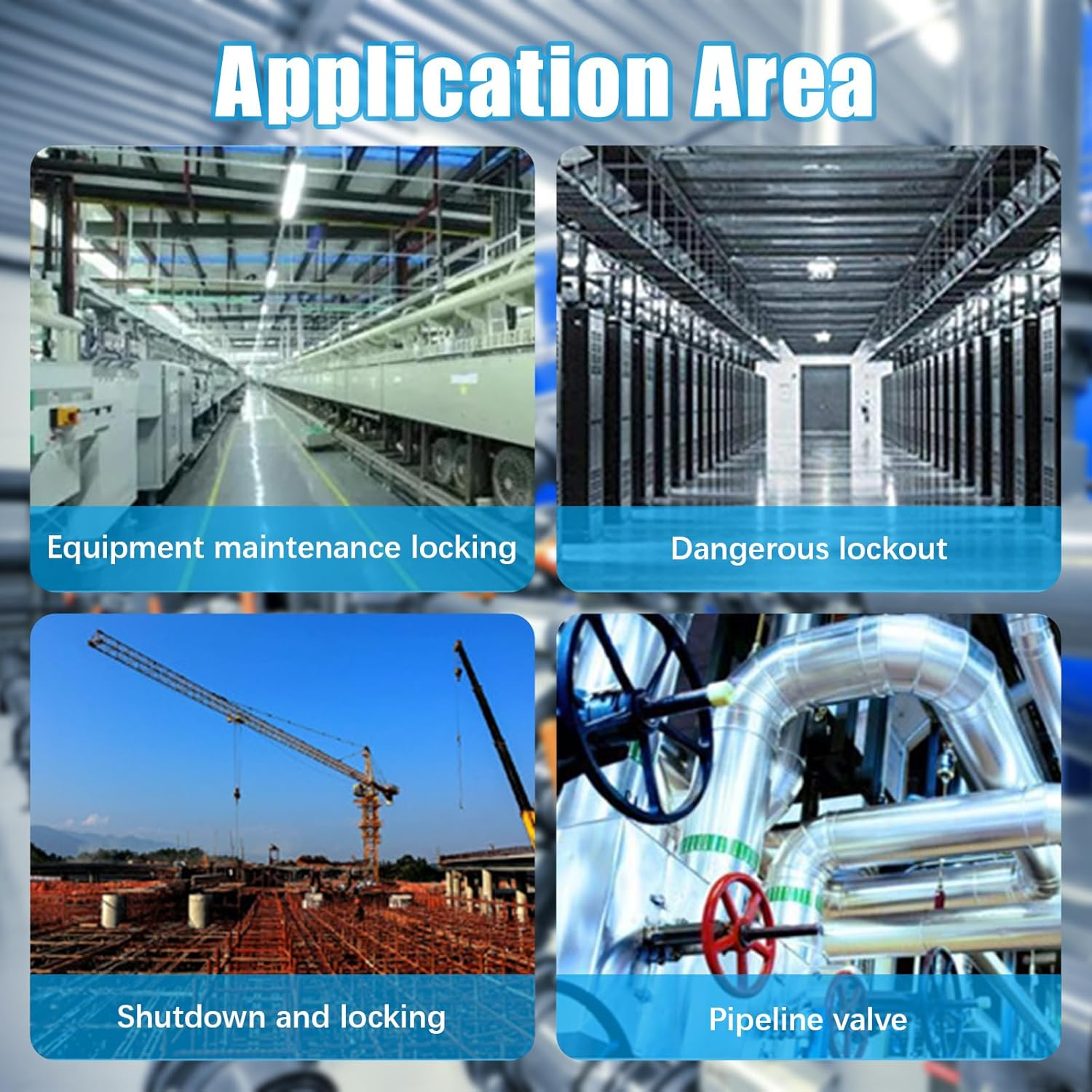 Flylin Electrical Lockout Tagout Kit, Universal Circuit Breaker Lockout and Safety Padlock Electrical Switch Safety Lockout Labels Hasps Kit for Electricians Industrial image number 5