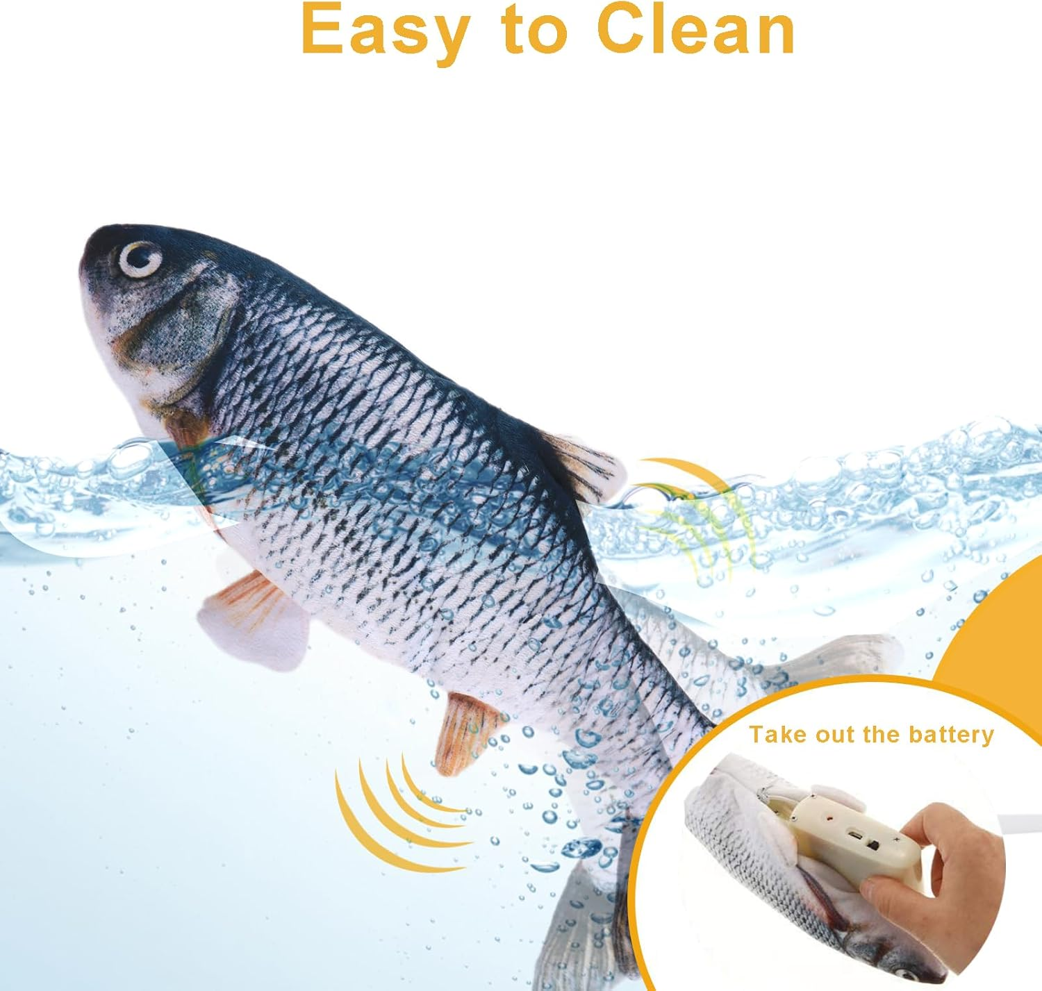 Upgraded Cat Toys Flopping Fish, Flopping Fish Dog Exercise Toy, Interactive Cat Toy for Small Dog