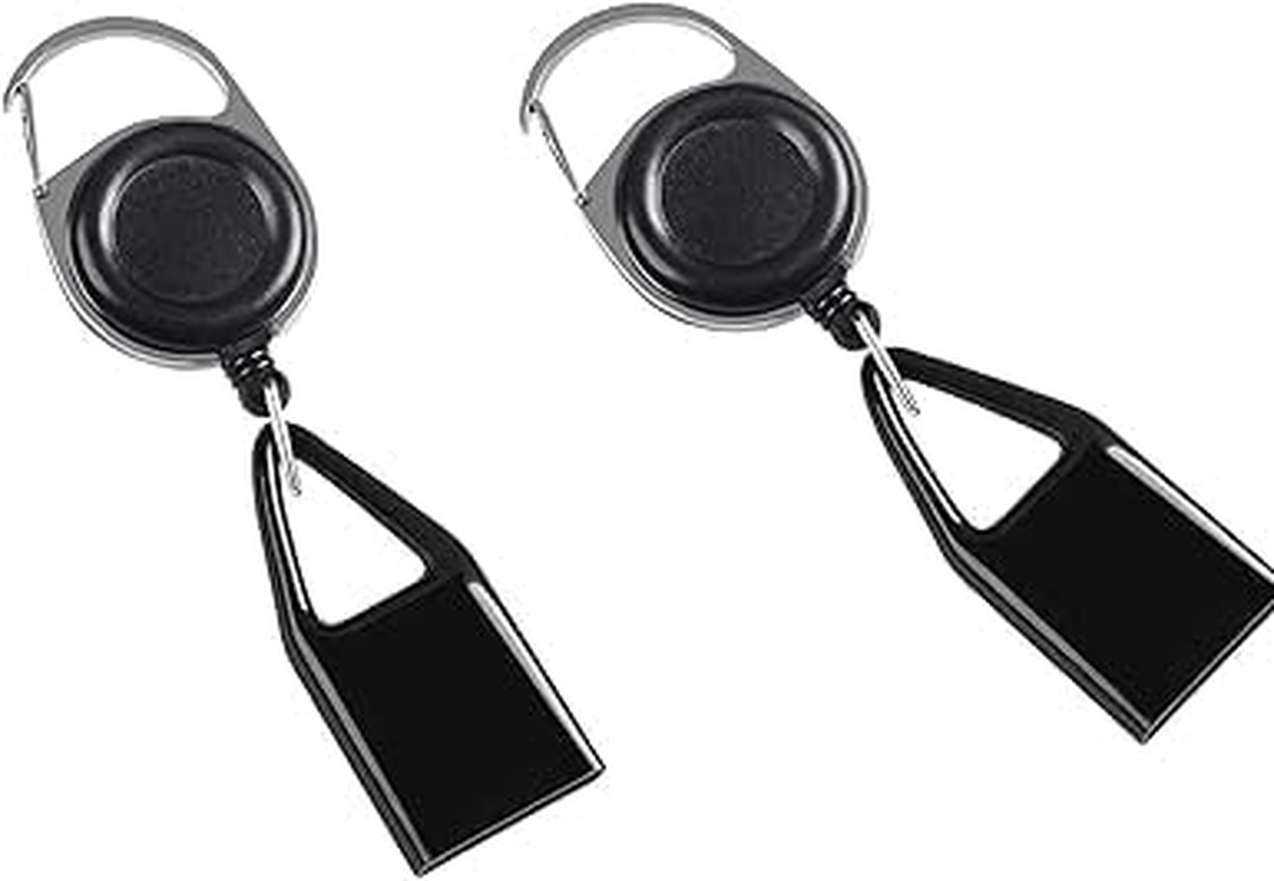 2Pcs Black Lighters Clip,Retractable Lighters Keychain Belt,Anti Lost Retractable Lighter Cover, Leash for Fishing Hiking,Lighter Protective Cover for Camping, Matches Accessory image number 2