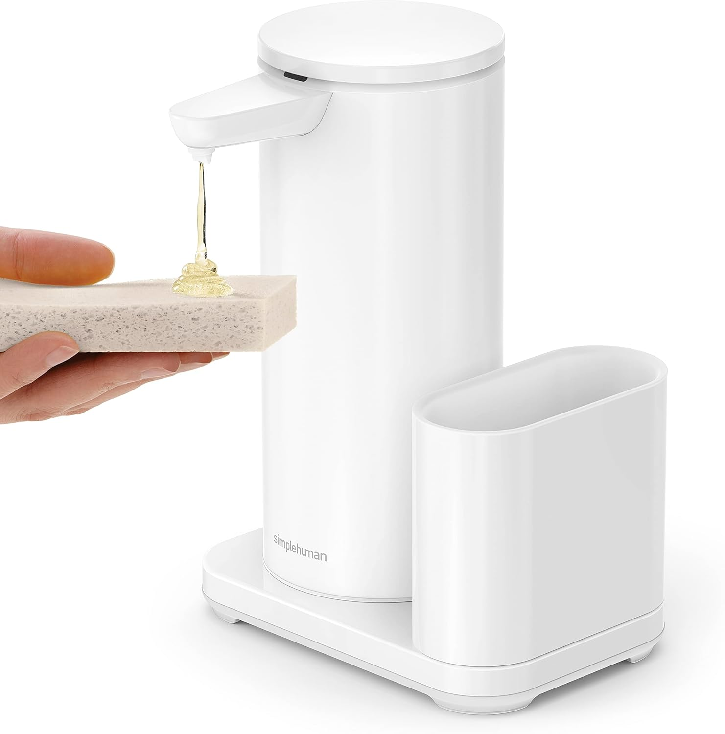 Simplehuman Rechargeable Automatic Soap Dispenser 466 Ml with Sponge Caddy &ndash; Touch-Free Sensor Pump for Dish Soap ST1081 image number 1