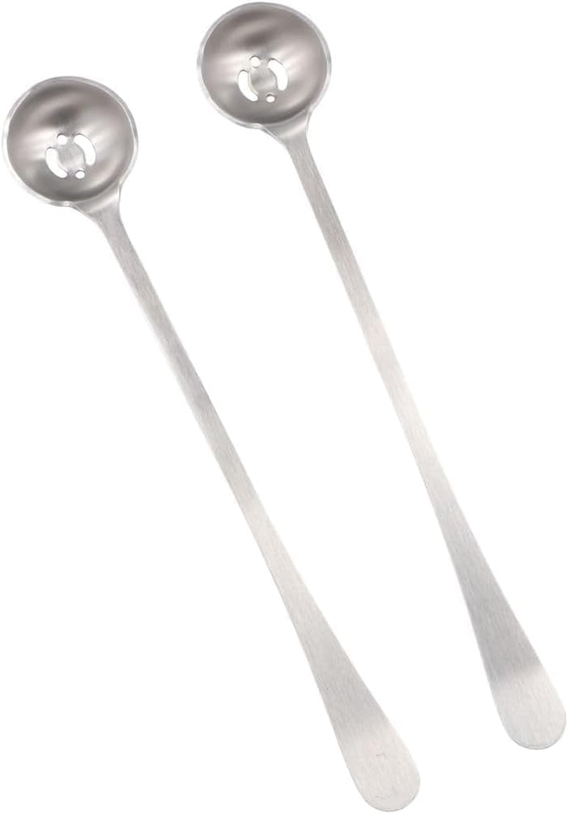 Stainless Steel Tableware Long Handle Olive Strainer Spoon Jar Tools Olive Scoop Jam Slotted Spoon (Silvery, One Size) image number 3