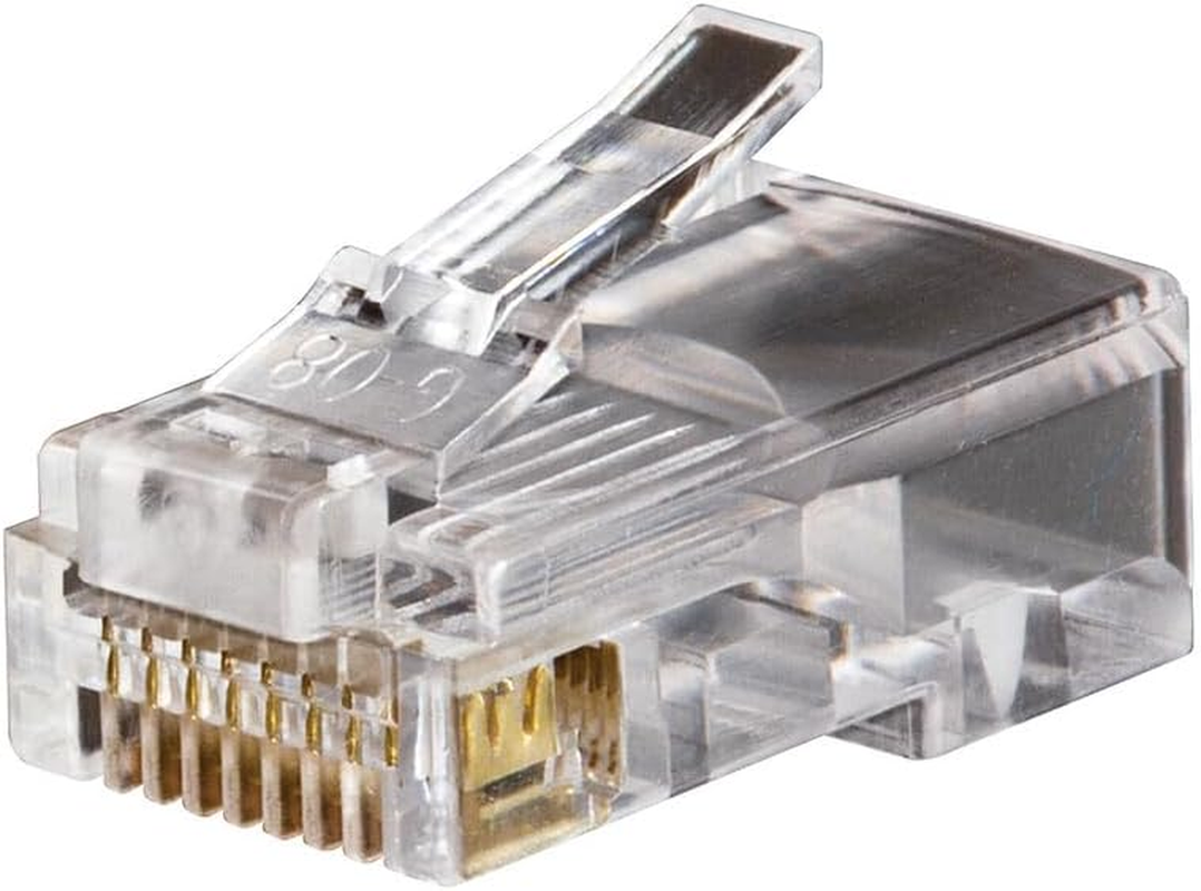 Klein Tools VDV826-603 RJ45 Connectors, Cat6 Modular Data Plugs with 3-Pronged Contact for Solid or Stranded Conductors, 25-Pack - 10-Pack