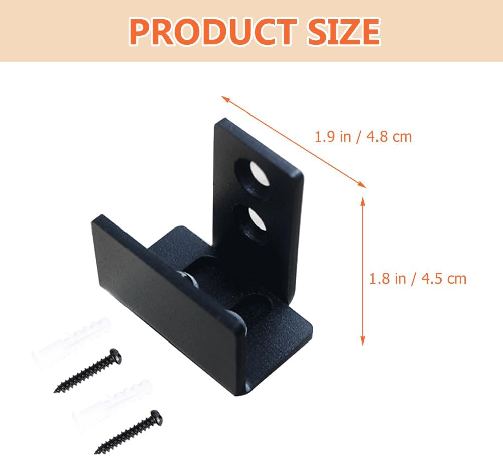 TEHAUX Barn Door Floor Guide, Adjustable U Shape Barn Door Guide, Flush Flat Bottom Design, Ideal for Doors (Black) image number 2