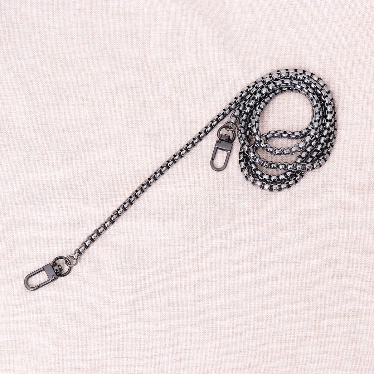 GARIOUANS Metal Crossbody Bag Chain Strap for Women Medium Handbags Iron Material with Alloy Buckles DIY Replacement Shoulder Bag Accessory Black Versatile Chain for Purse and Jeans Belt Use image number 4