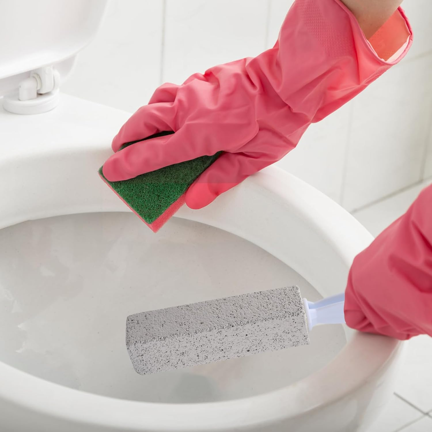 4 Pieces Pumice Stone Cleaning Stone with Handle, Pumice Stone Toilet Cleaner, Pumice Stone for Toilet, Pumice Stone Foot Care, Grill Cleaning Stone, Cleaning Stone for Toilet Kitchen Shower Bathroom Sink image number 6