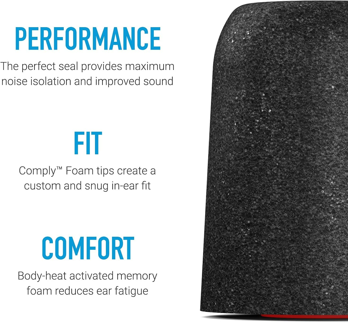 Comply 40-10106-11 Foam Premium Earphone Tips - Professional P-Series (Medium, Black, 3-Pair) image number 5