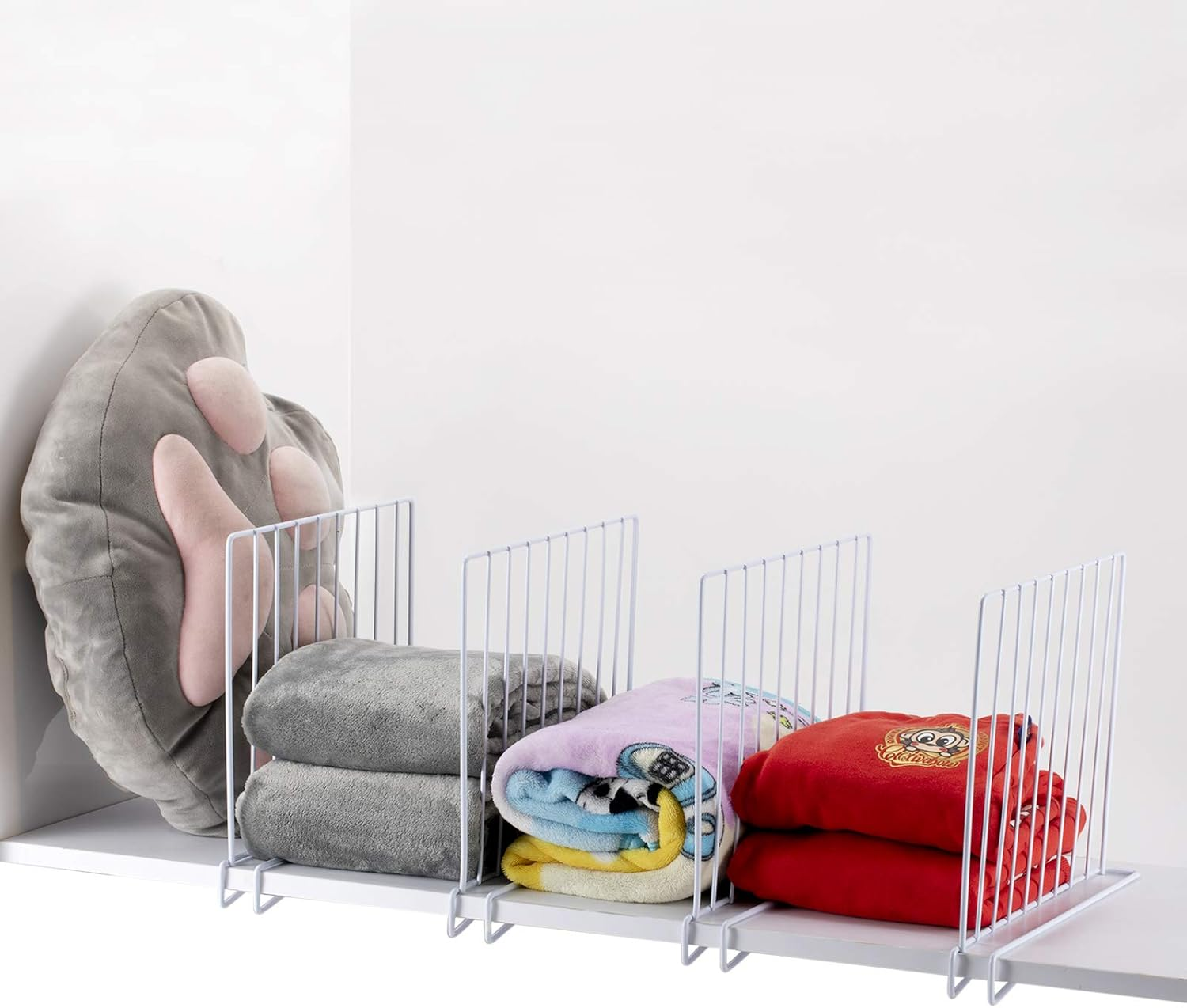 Kosiehouse Shelf Divider for Wood Closet, Sturdy Organizer Separator for Storage in Bedroom, Kitchen, Bathroom and Office Shelves, Easy Installation, Set of 8 (Set of 8)