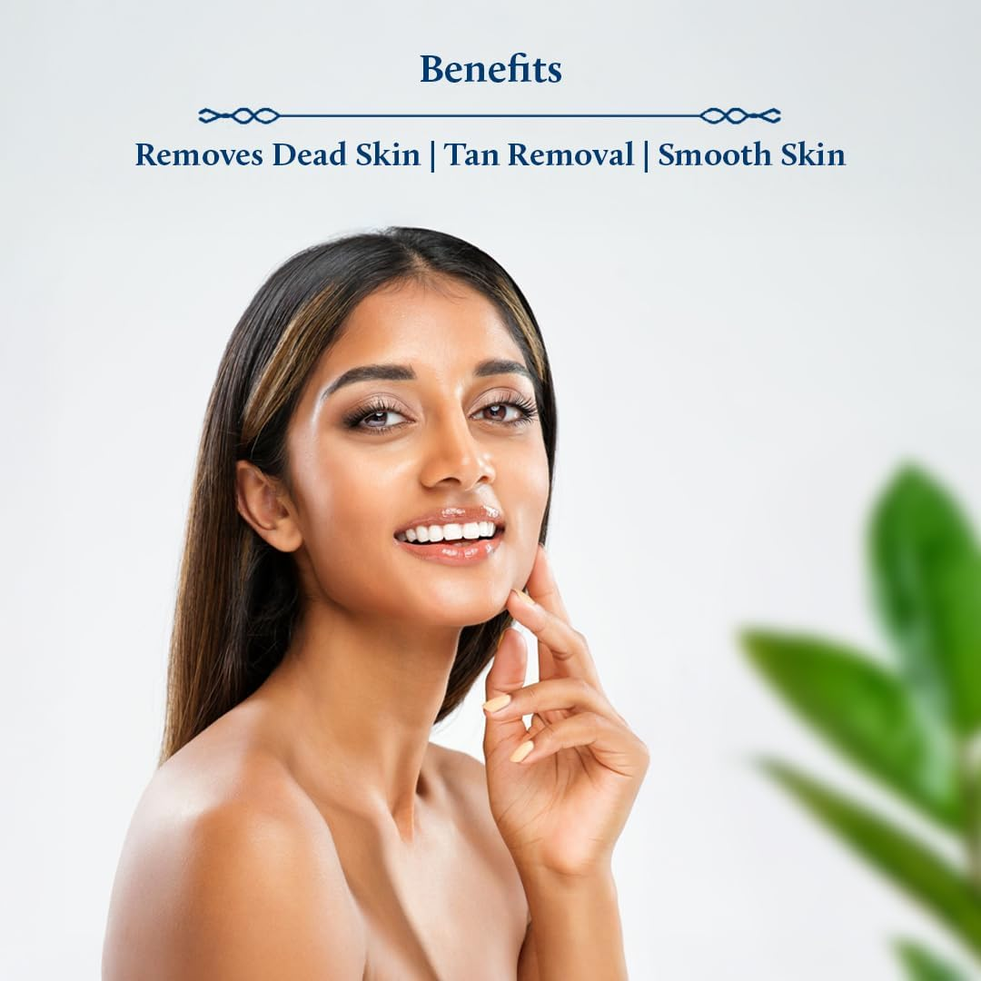 Blue Nectar 24K Gold Face Scrub for Glowing Skin | Cleanser & Exfoliating Scrub with Aloe Vera, Walnut & Kumkumadi for Men & Women | Ayurvedic Tan Removal (12 Herbs, 50G) image number 5