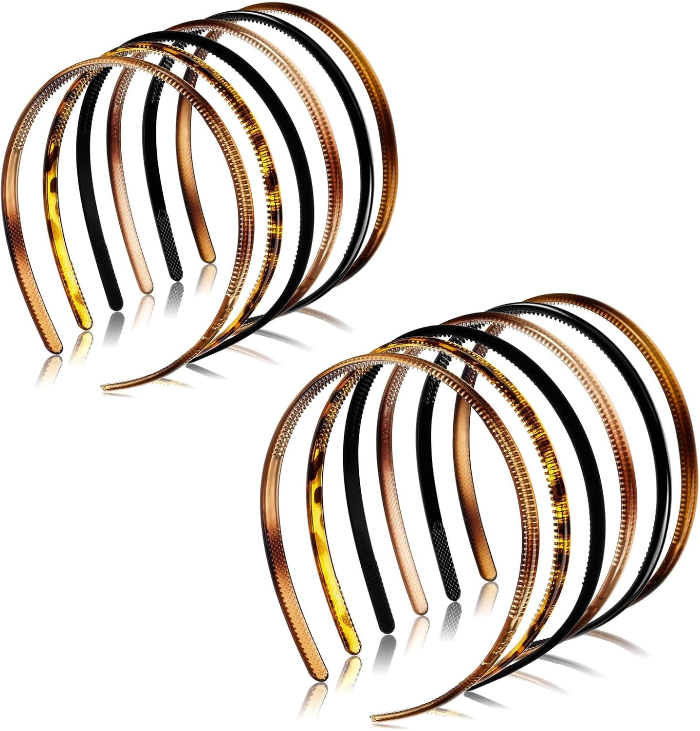 Hair Band, Black Plastic Headband, Non-Slip Headband with Non-Slip Teeth for Girls, Women, Plain Headbands (Pack of 12) image number 2