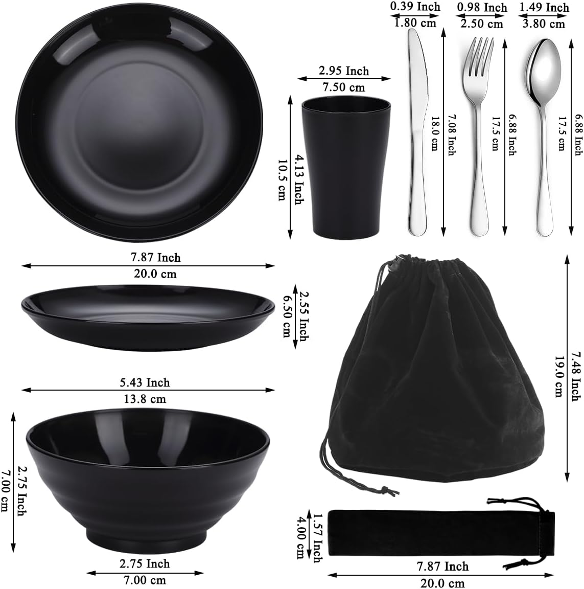 Kyraton Utensilios Para Acampar Para 1, Kit De Desorden Para Acampar, Equipo De Campamento Incluye Cuchillo, Cuchara, Juego De Cubiertos De Tenedor, Taza, Taz&oacute;n, Plato - 2.2 Person image number 3