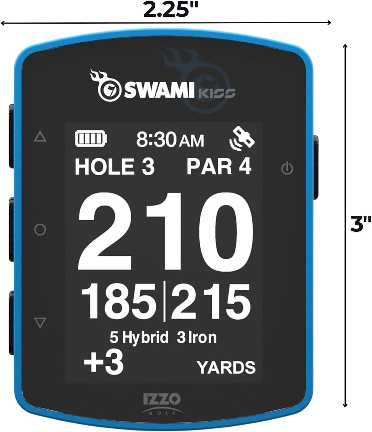 Swami KISS 2.0 Handheld Golf GPS Ragnefinder with Integrated Magnets - Blue