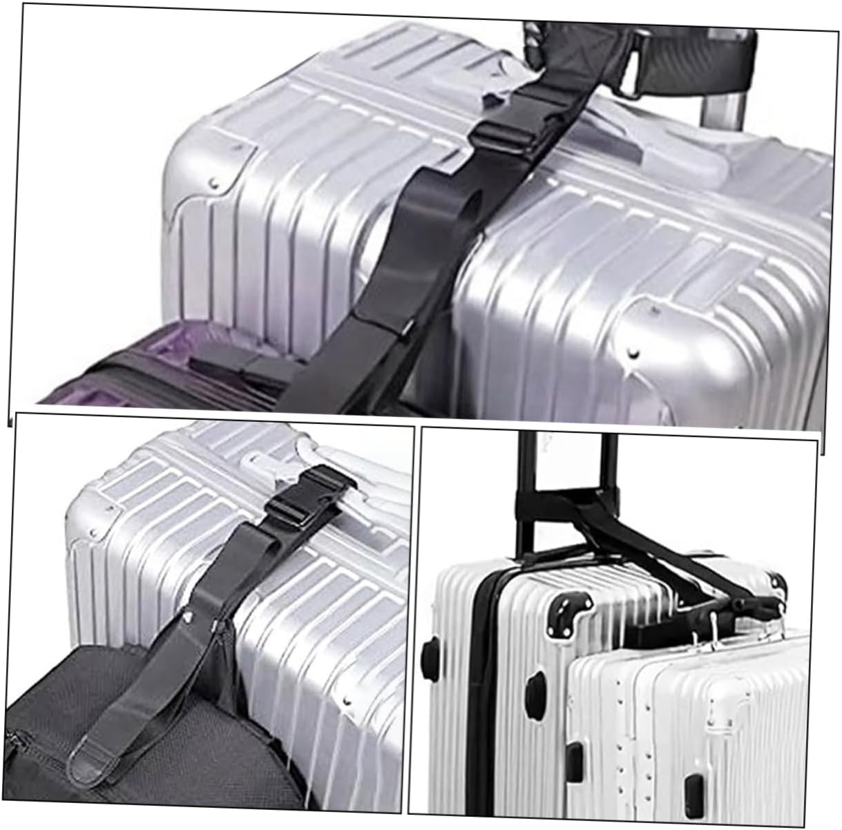 WRITWAA 4Sets Luggage Connector Strap for Suitcases Luggage Strap Buckle Lightweight Belt for Travel and Airport Security Checks image number 2