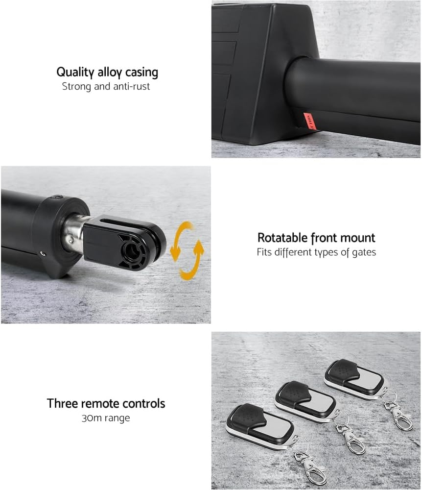 Single Swing Gate Opener, Electric Home Security Door Lock, 300Kg 5M Rails 3 Remotes 50W Motor Automatic IP44 Water-Resistant Covers All Hardware Accessories image number 4