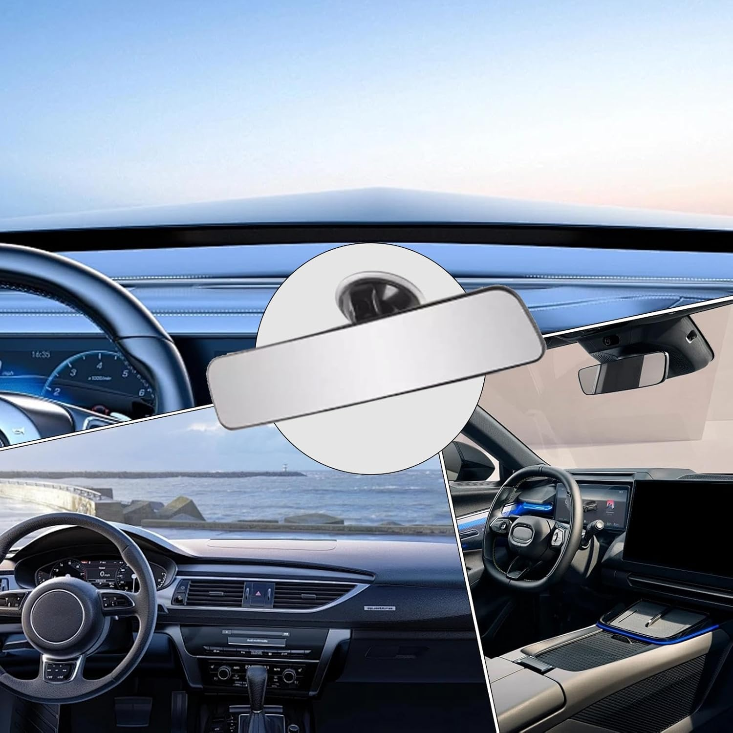 Suction Cup Auto Rear View Mirror - Adjustable Curved Car Rear View Mirror,Wide Angle Car Seat Child Safety Mirror for Vehicle Marine Boat Truck SUV