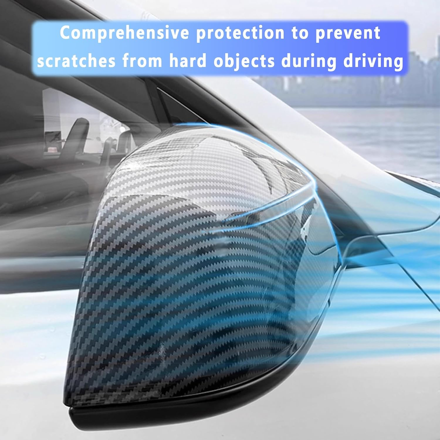 Fit Tesla Model Y Juniper Rearview Mirror Guard Cover,For ABS Side Mirroe Cover Exterior Accessories Compatible with Tesla Model Y Juniper 2025 2026(Glossy Carbon Pattern) image number 6