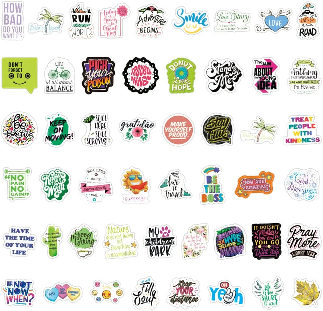 100 Pcs Inspirational Quote Stickers for Water Bottle, Motivational Positive Words Decals Vinyl Stickers for Laptop Computer Skateboard Book for Teens Students Teachers Employees image number 4