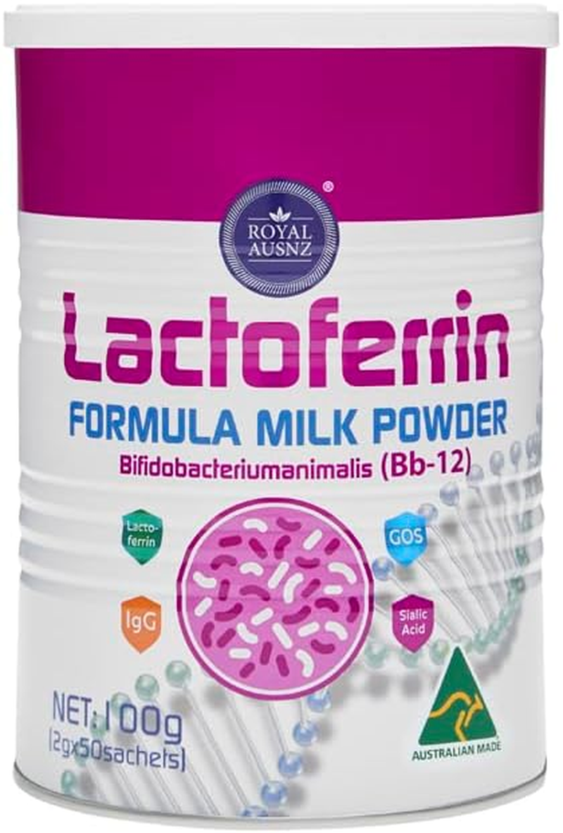 ROYAL AUSNZ LACTOFERRIN FORMULA MILK POWDER (2Gram*50 Sachets),100G image number 1