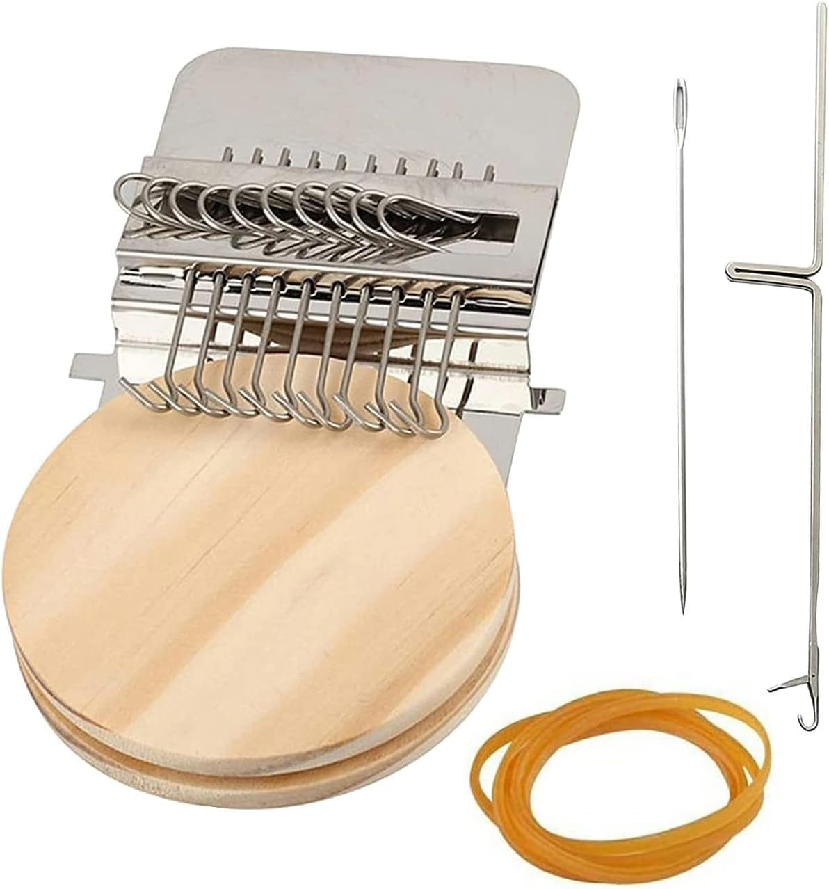 Small Wooden Speedweve Darning Loom Type Weave Tool, 10 Hooks - Weaving Frame for Jeans Mending image number 4