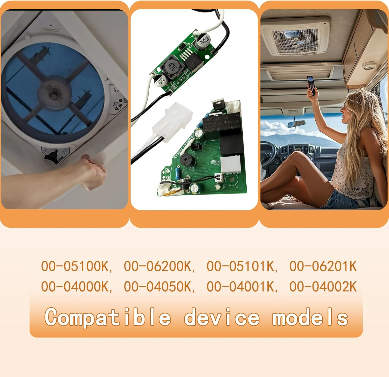 PCB Aftermarket Compatible with Maxxfan Maxxair Deluxe 12V Vent Fan Controller Board for RV Roof Vent (00‑05100K, 00‑06200K, 00‑05101K, 00‑06201K, 00‑04000K, 00‑04050K, 00‑04001K, 00‑04002K Models) image number 1