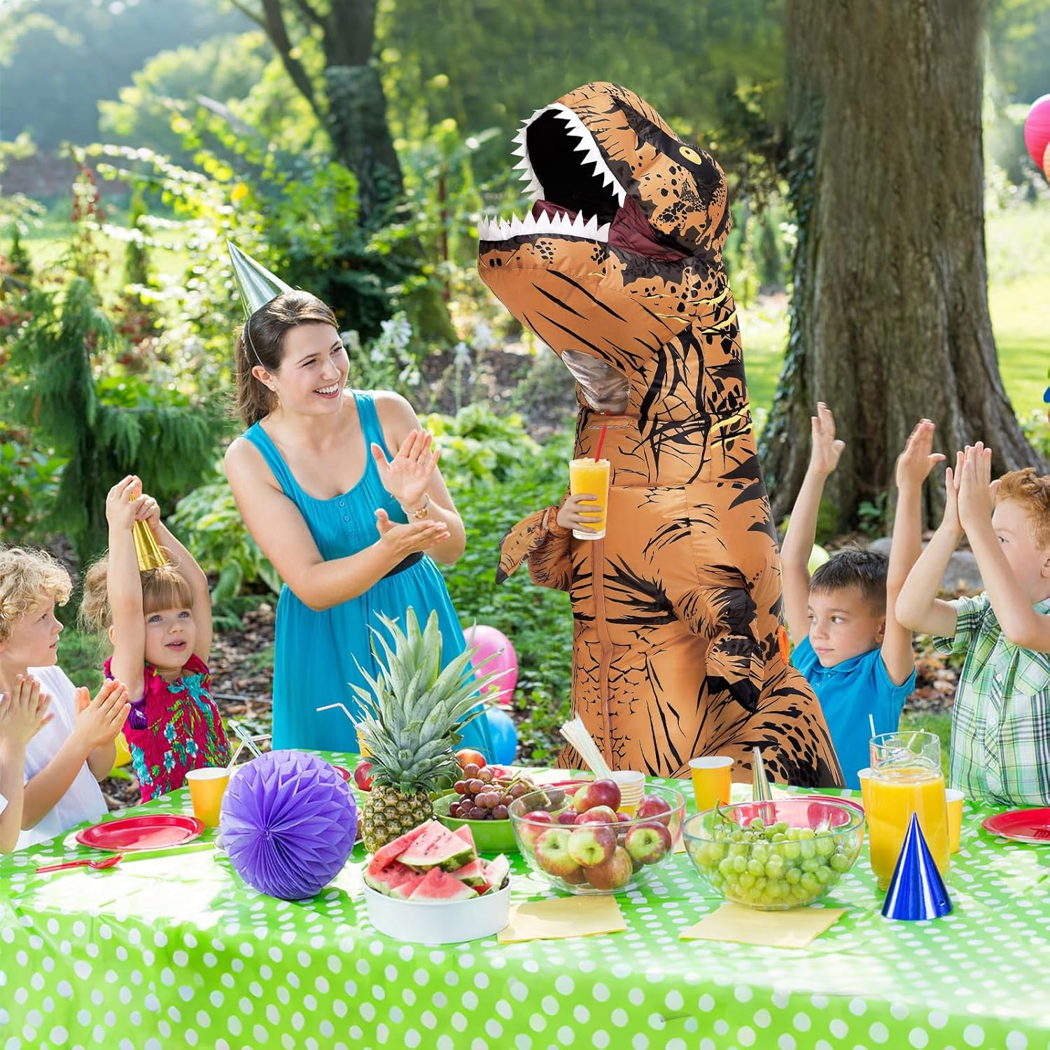 Inflatable Dinosaur Costume for Kids/Teens,Halloween Blow up T-Rex Costume, Christmas Easter Cosplay Party for Boys Girls - Teens image number 6