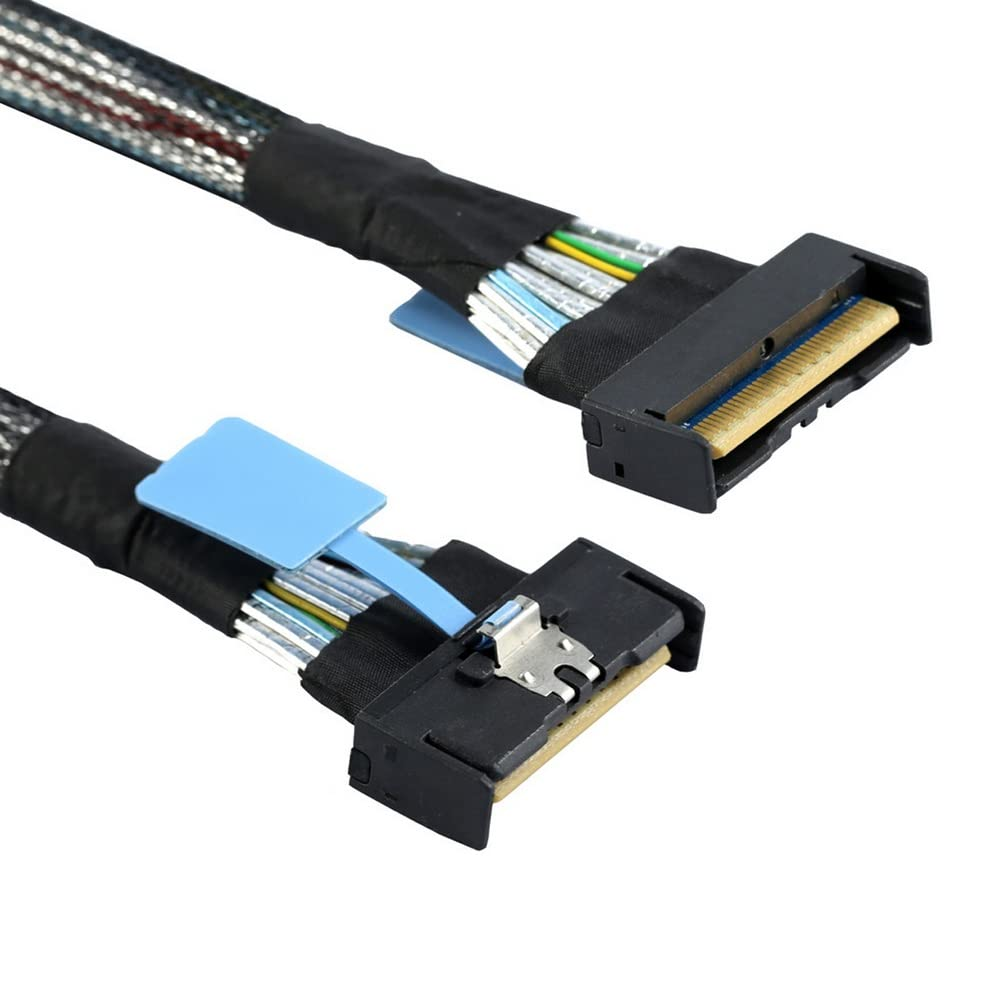 Xiwai Slimline MCIO 8I 74Pin Male to MCIO PCIE 5.0 4.0 74Pin Male Extender Cord, PCI-E 5.0 Mini Cool Edge IO MCIO Cable 50Cm