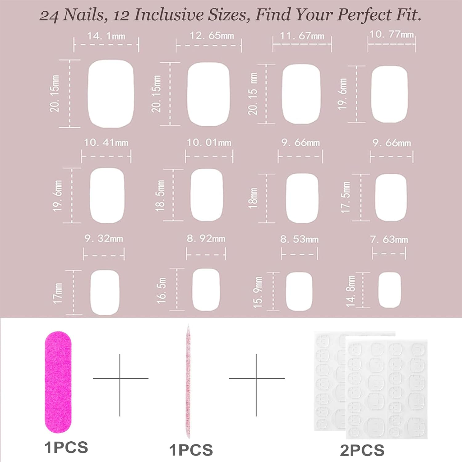 24PCS Cute Kawaii 3D Cartoon False Nails,Medium Pretty Press on Nails,Nude Pink Coffin Fake Nails with 3D Bow Design,Glossy and Full Cover Acrylic Nails for Women or Girls image number 5