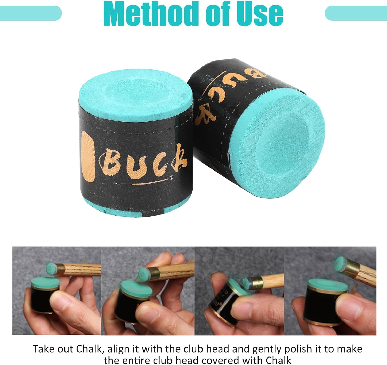 Cue Chalk Green, 2Pcs Pool Chalk Pool Cue Billiard Chalk Snooker Cue Chalk Dry Powder Snooker Cue Tips No‑Slip Professional Snooker Chalk Snooker Accessories for Billiard Tables Bars Home Sports image number 4