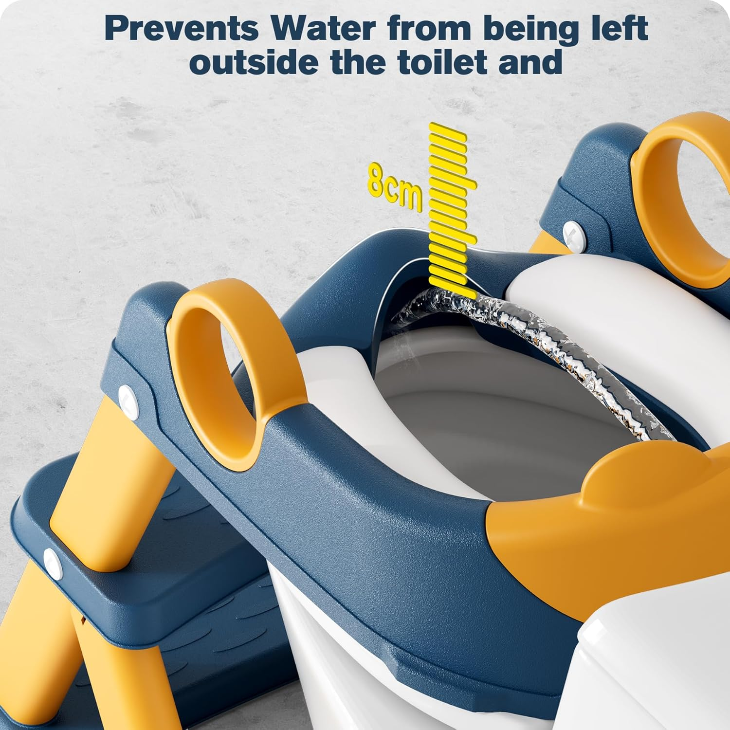 Potty Training Seat, Upgrade Toddler Toilet Seat for Kids Boys Girls, 2 in 1 Potty Training Toilet for Kids, Splash Guard Anti-Slip Pad Step Stool（Blueyellow）, XTL-8868 image number 6