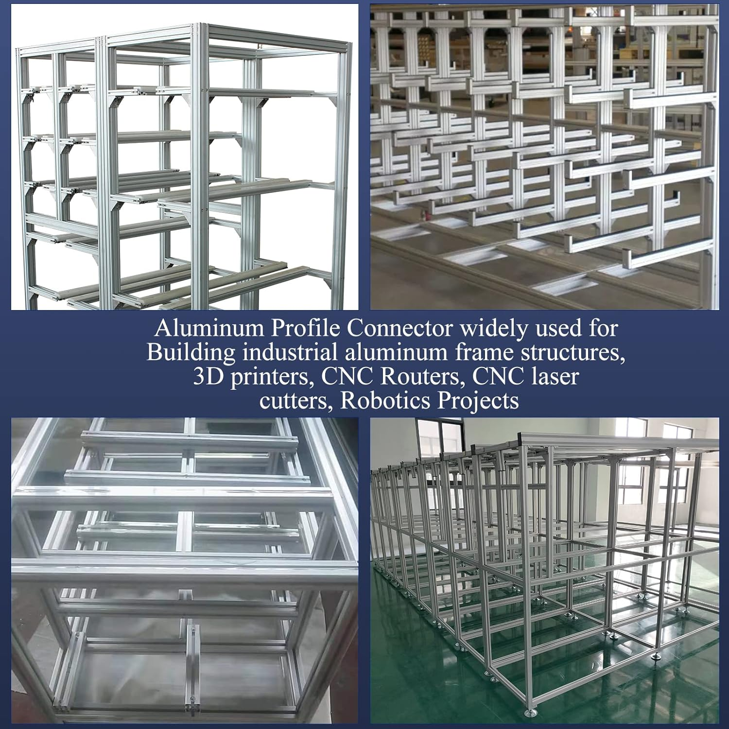 4040 Aluminum Profile Connector Set,20Pcs 4040 Corner Bracket + 40Pcs 40 Series M8 T Nuts + 40Pcs M8X16Mm Hex Socket Cap with Wrench (Silver) image number 4