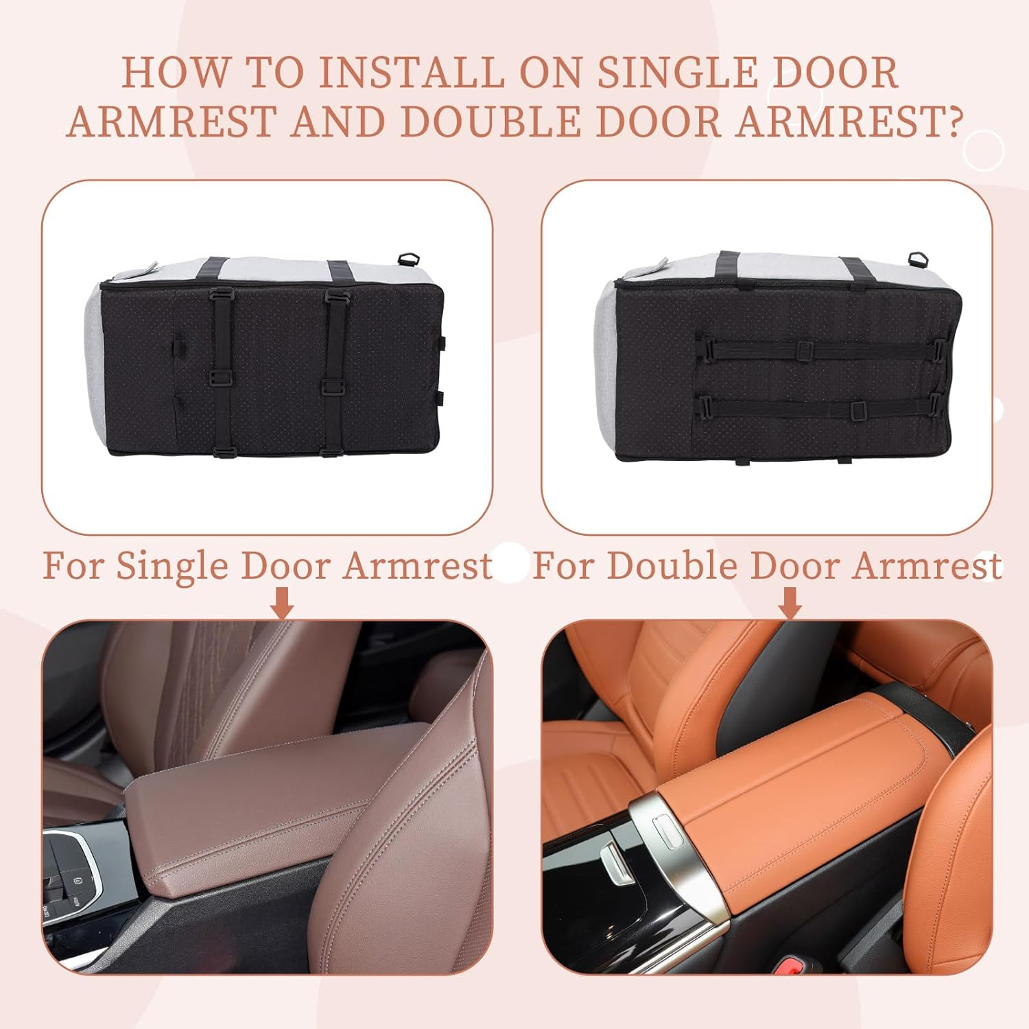 Center Console Dog Car Seat, Dog Car Seat for Small Dogs Cats under 12 Lbs, Dog Booster Car Seat with Safety Tethers, Washable Dog Car Bed, Dog Travel Bag with Fixed Straps, Fits Car, Travel image number 6