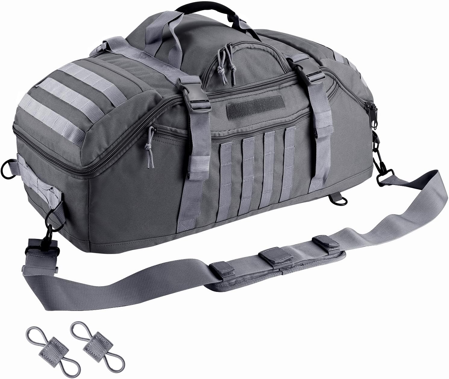 Hannibal Tactical Large Duffle Bag, 3-In-1 Tactical Backpack MOLLE Pack for Sports, Gym, Outdoor, Black, Black, 65L, Outdoor Activity image number 1