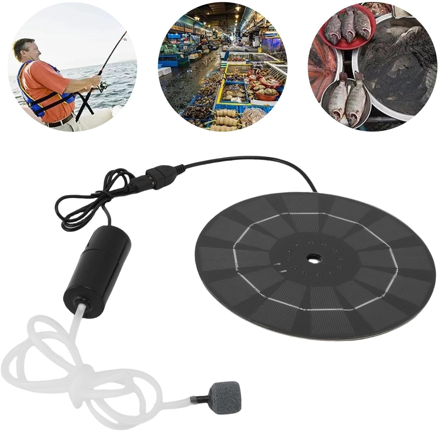 Sorandy 10W Solar Floating Pond Aerator, Solar Powered Air Pump Pool Fish Oxygenator Low Noise Operating, Aquarium Oxygen Aerator for Garden Outdoor Pool Pond image number 2