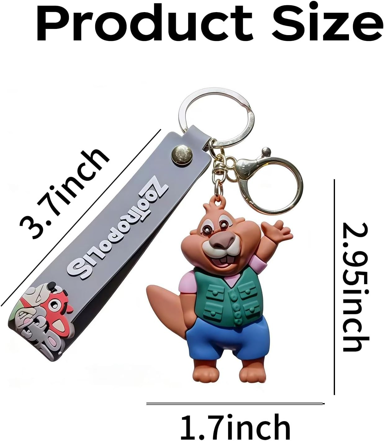 Ginphan Animal Theme Keychain, Cute Cartoon Keychains, Suitable for Car Keys, Bag Charms, and Similar Items image number 3