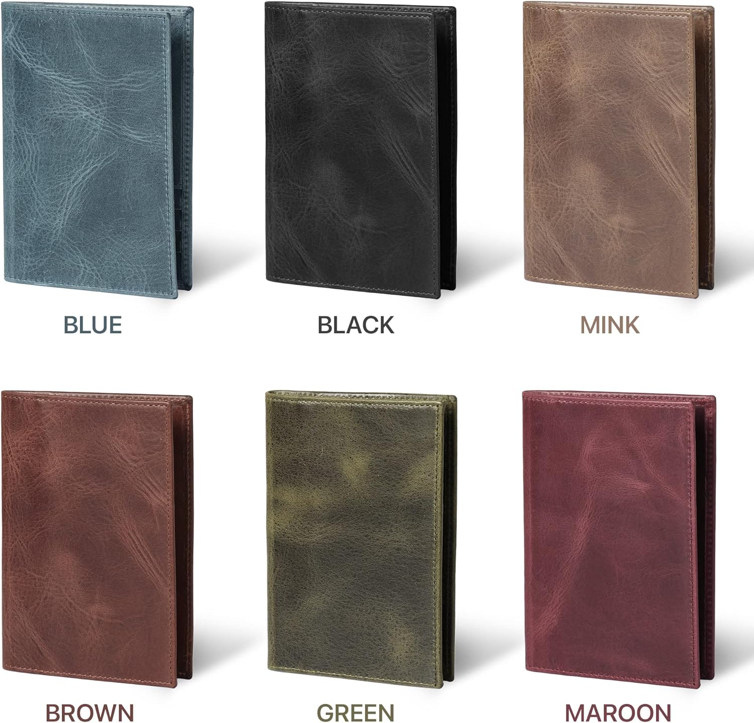 Otto Angelino Real Leather Passport Wallet - RFID Blocking and Baggage Tag - Unisex - Blue image number 4