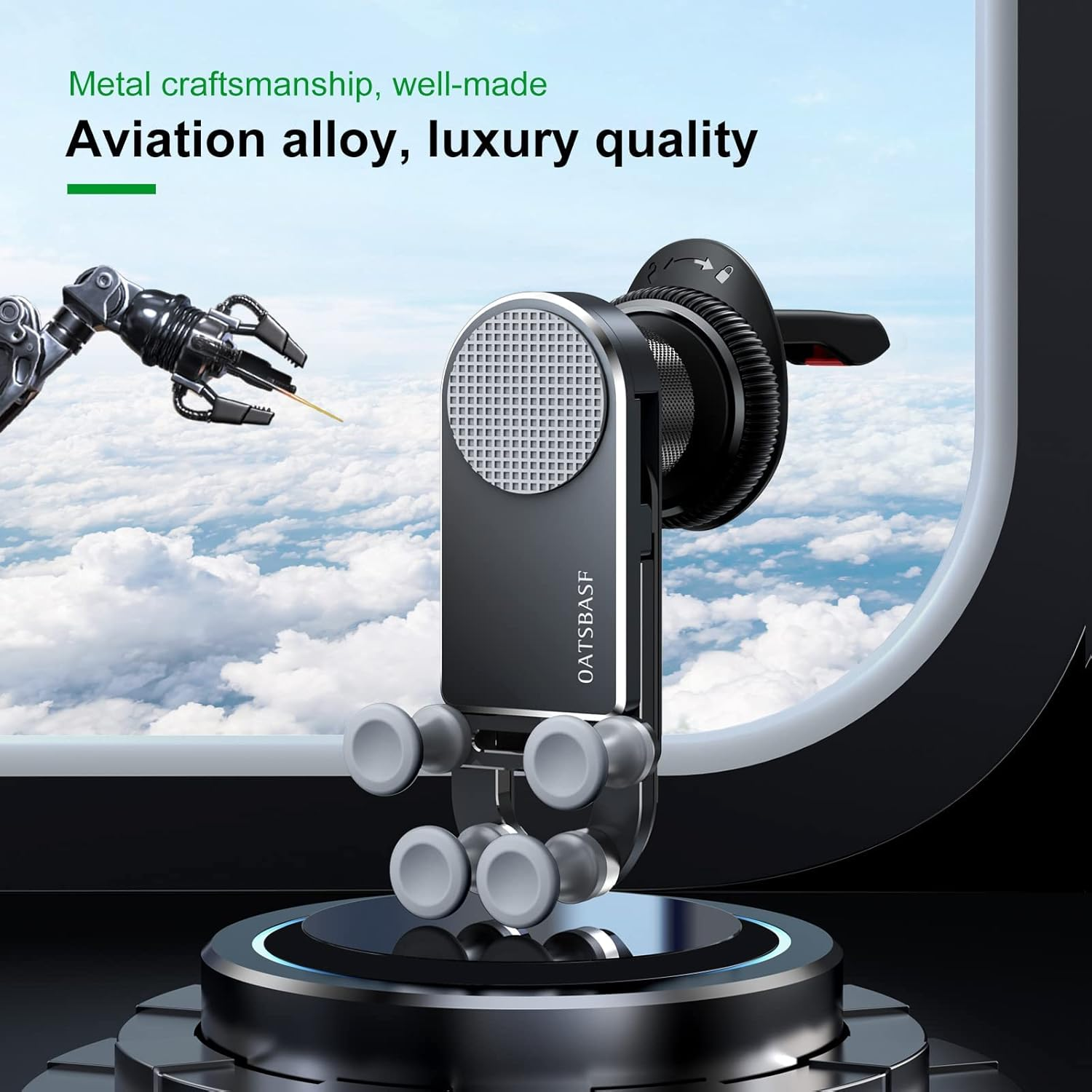 Xuenair Amazing Z Fold Car Mount Universal Car Mount Aluminum,Vent Samsung Z Fold 3 Car Mount for Galaxy Z Fold 4 3 2[Without CASE] S21 S20 Iphone 13 Pro Max 4.7-8" Phones-Black