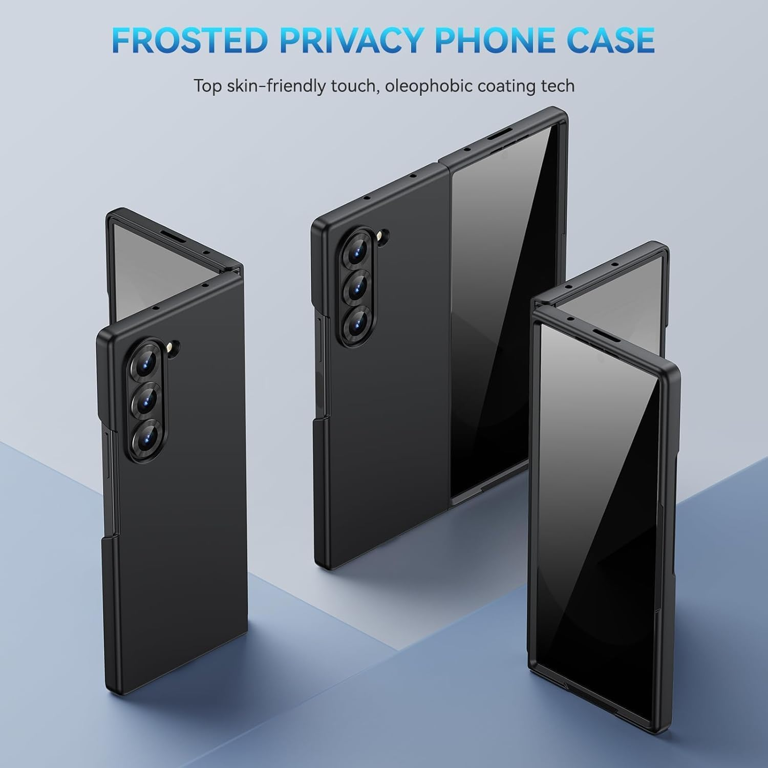 ELEPIK for Samsung Z Fold 4 Case, [Built-In Privacy Screen Protector] [Hinge Protection] [Wireless Charging] Military Grade Protection Slim Stylish Phone Case for Samsung Galaxy Z Fold 4 5G, Black image number 3