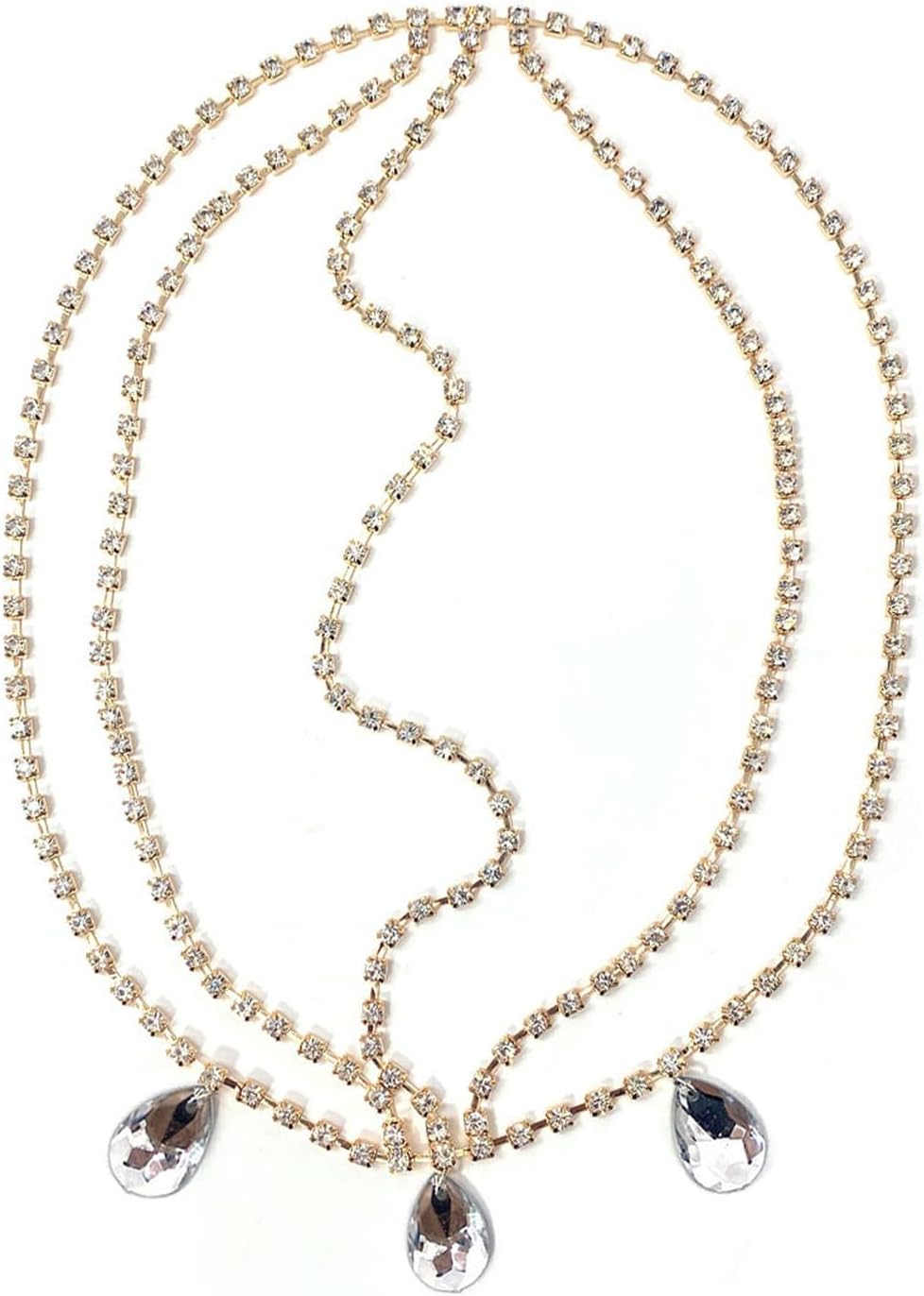 Silver Head Chain Jewelry for Women, Wedding & Special Occasions with Sparkling Crystal (Silver)- Auroly