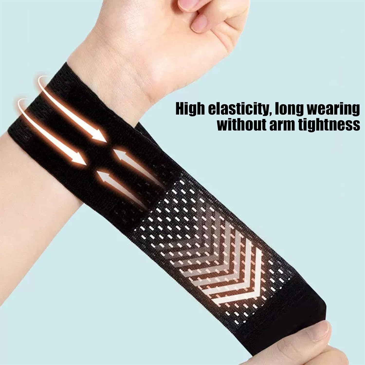 Xolixorium Wrist Brace & Wraps [2 Pcs], Adjustable Carpal Tunnel Support for Sports & Fitness, Black Wrist Strap for Men & Women image number 5