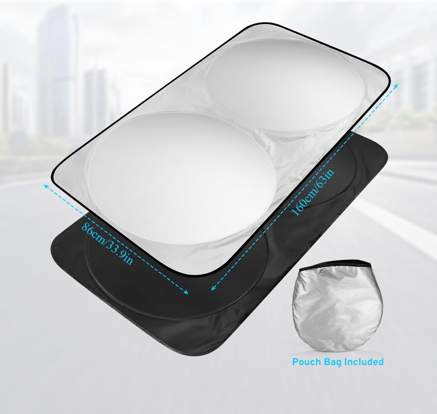 SZYUCHEN Car Windshield Sun Shade Sunshade Compatible with Chevy Chevrolet Silverado 1500 2500 HD 3500 HD Regular Cab Crew Cab Double Cab 2025 2024 2023-2007 Accessories, Car Window Sun Shield image number 1