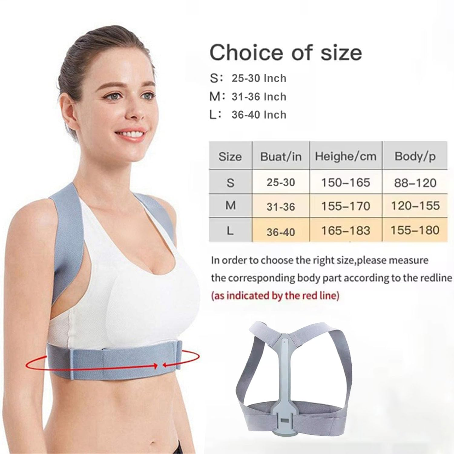 Back Brace Posture Corrector for Women and Men, Shoulder Straightener, Adjustable Full Back Support, Upper and Lower Back Pain Relief - Scoliosis, Hunchback, Hump, Thoracic, Spine Corrector (M) image number 4