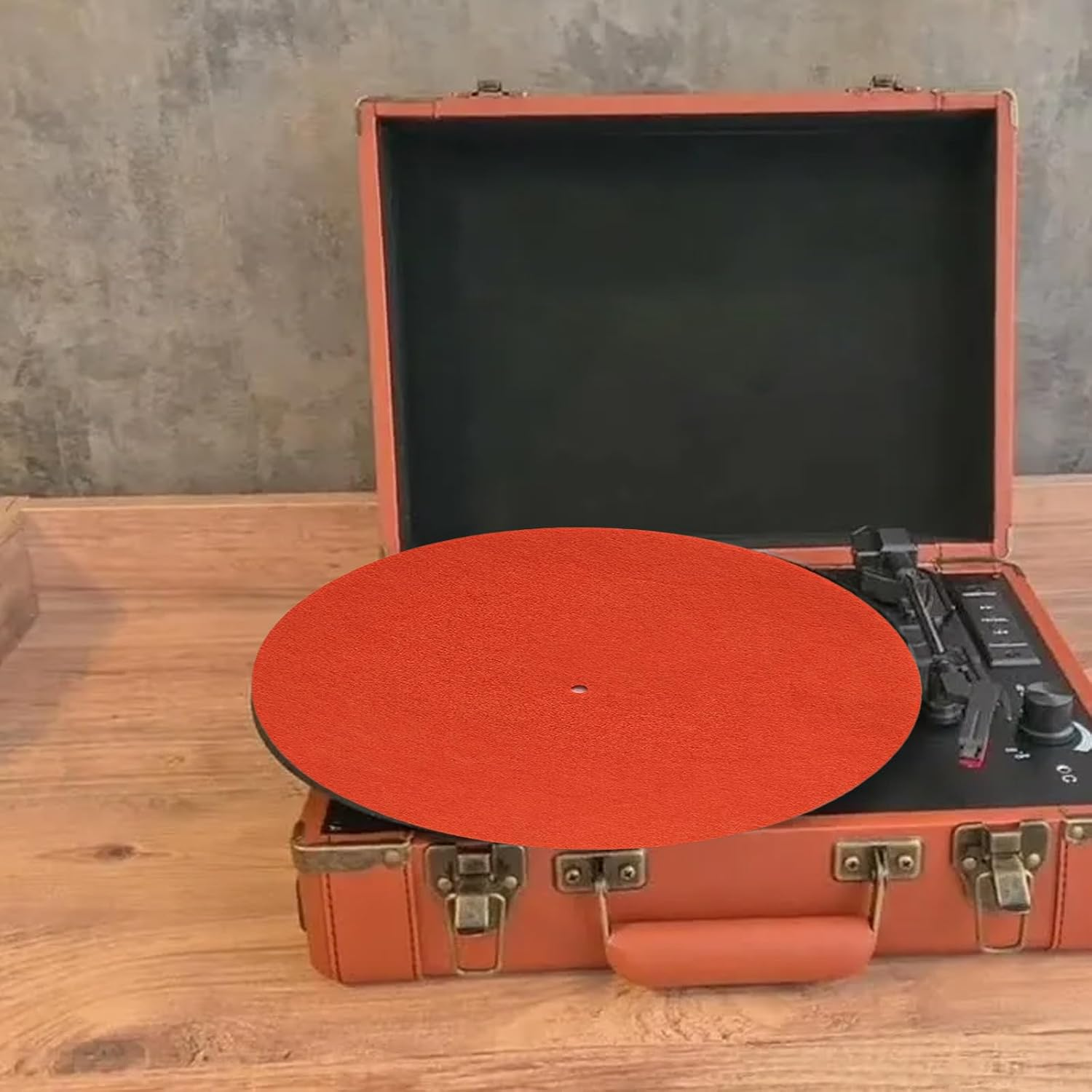 Vinyls Orange Felt Turntable Slipmat Dj Slipmats Cork Slipmats Dj Vinyl Turntable Record Player Platter Felt Pad Sofa Cushion Pad Wool Mat Anti-Static Record Players Mat Orange Set
