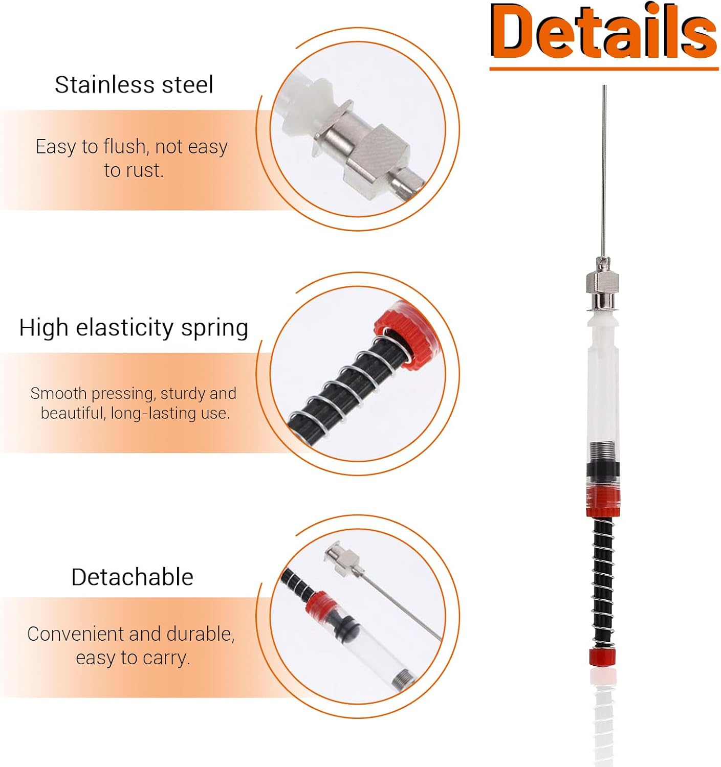 ASTIMESA 10 Pcs Fountain Pen Ink Syringe, Removable Blunt Syringe Fountain Pen, Elastic Spring Ink Filling Syringe Tool, Refill and Convert Pen Ink Converter Cartridges image number 1
