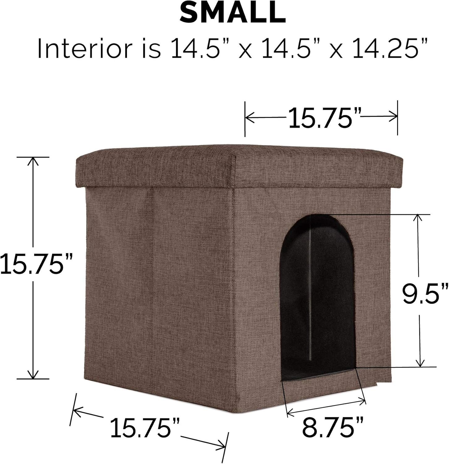 Furhaven Pet House | Footstool Ottoman Pet House for Dogs & Cats, Coconut Brown, Small image number 4