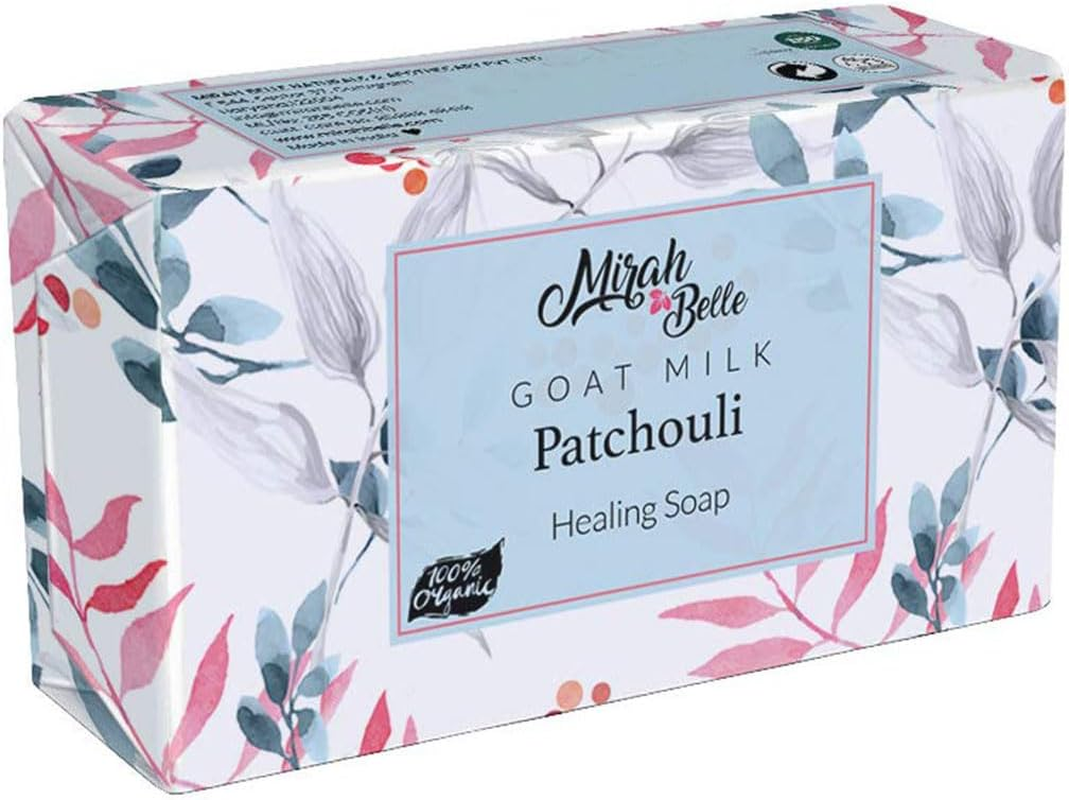 Mirah Belle - Organic Goat Milk, Patchouli Healing Soap Bar - (Pack of 6-125 Gm) - for Soothing Acne and Pimples, Lightening Blemishes and Scars, Improving Pigmentation - 750 Gm image number 1