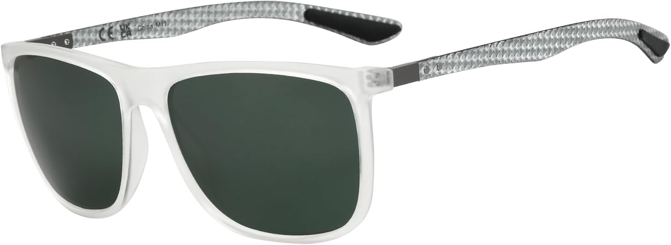 ZENOTTIC Square Polarized Sunglasses for Men Ultralight Carbon Fiber Sun Glasses Driving Fishing Golf Sports UV400 Protection - C03 Black Frame Blue Mirrored Lens image number 7