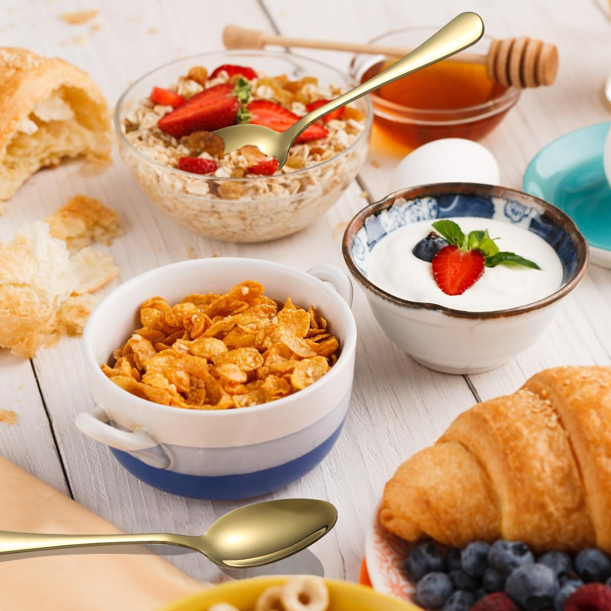 Gold Cutlery Set 36 Pieces Service for 12, Stainless Steel Knives Spoon Forks Set for Wedding, Parties, Evens, Home, Thanksgiving, Christmas image number 1